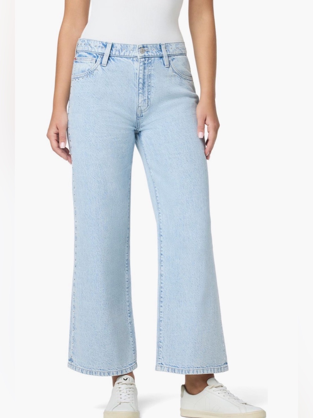 NWT HUDSON Rosalie Studded Ankle Wide Leg Jean 30